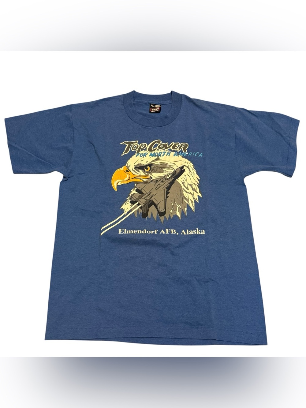 Vintage Top Cover For North America Eagle Fighter Jet Elmendorf Alaska L Shirt